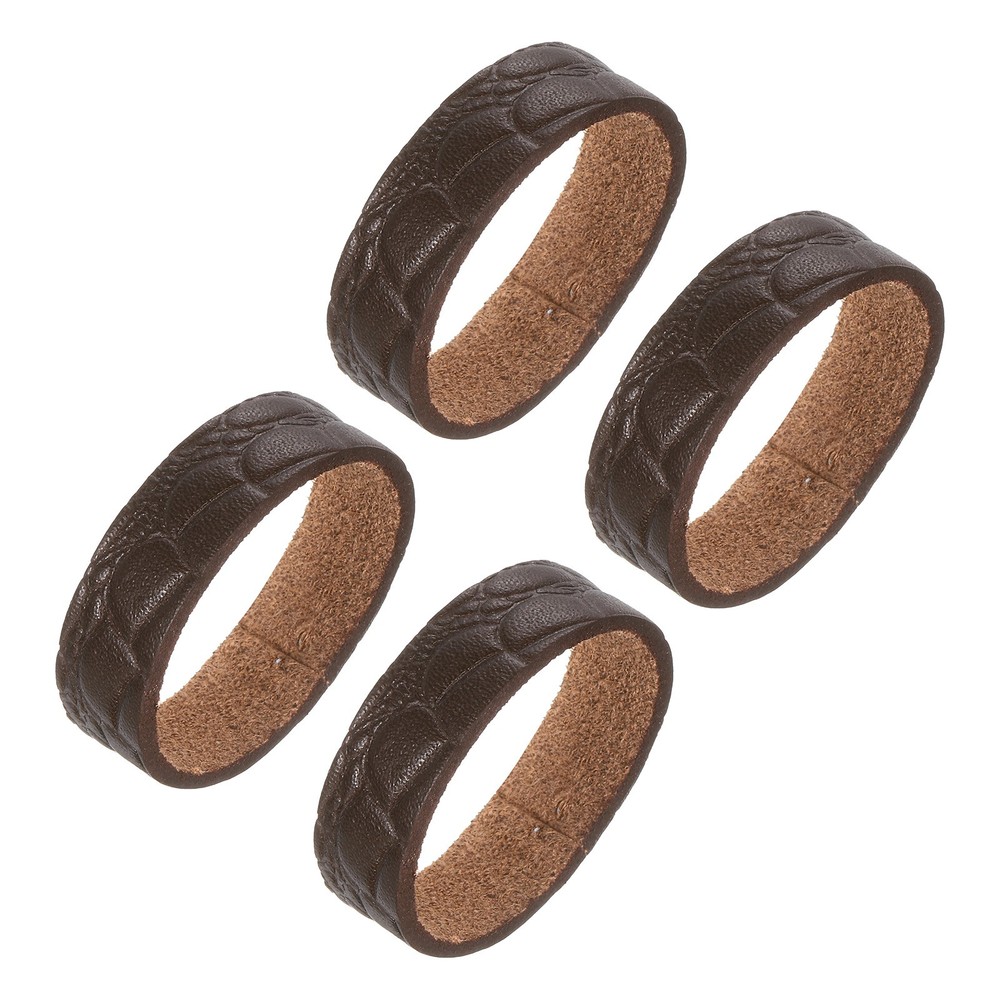4Pcs Leather Belt Loop Keepers, Fits 3.8cm Width Belt Strap Buckles (Coffee)