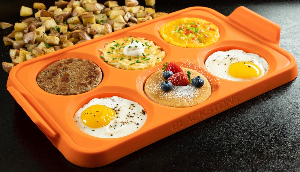 Orange Silicone 6 Section Egg Ring Tray