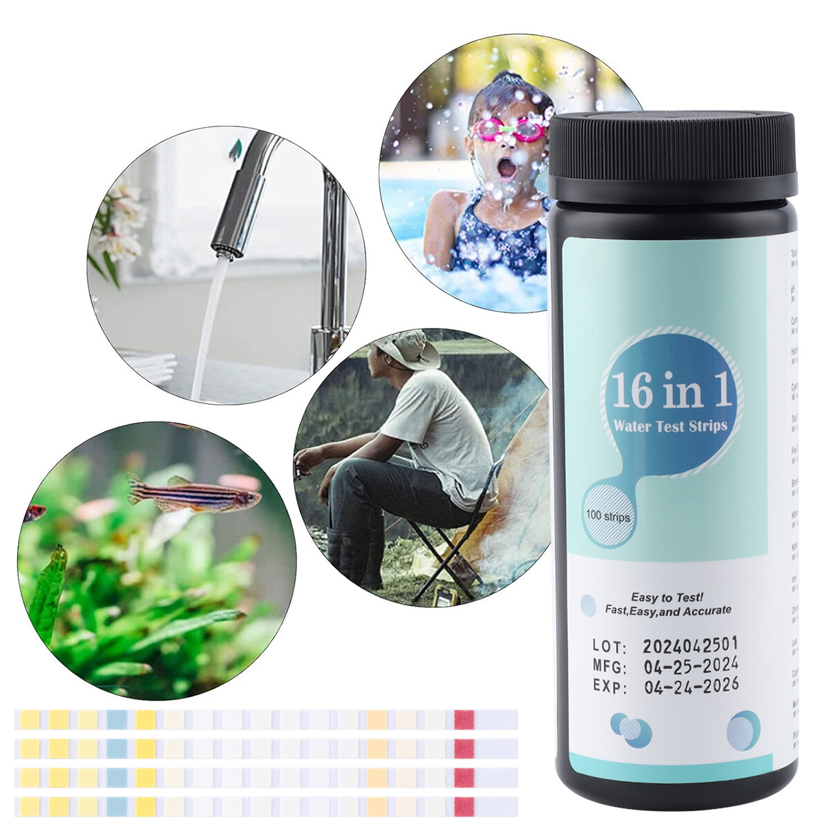 100/50pcs Chlorine Dip Test Strips SPA Hot Tub Swimming Pool PH Tester Paper US.