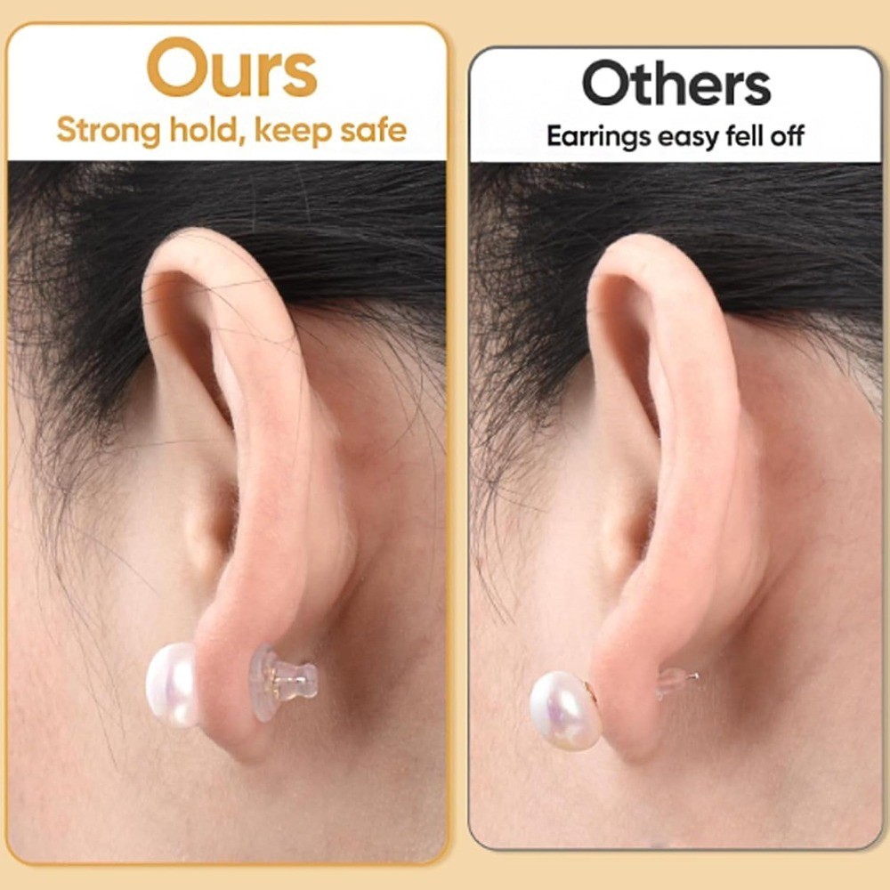 20PCS 18K Gold Earring Backs - Secure Lock for Studs/Droopy Ears, Hypoallergenic