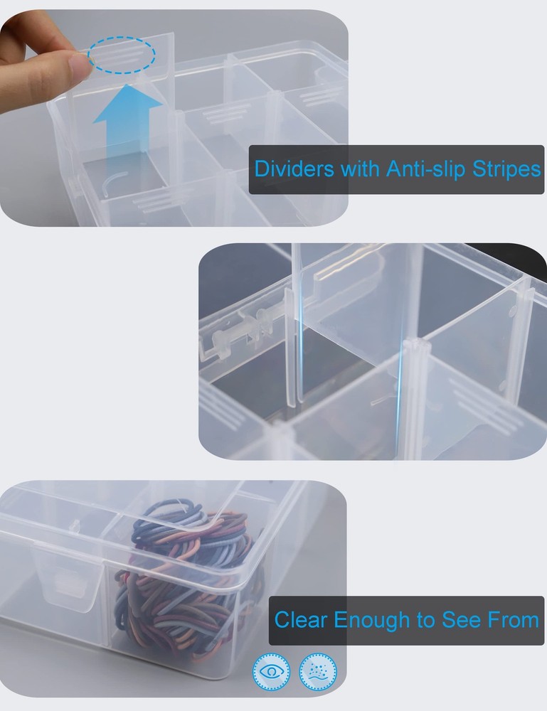 Plastic Bead Organizer, 15 Grid Clear Box, Storage Container For Snacks