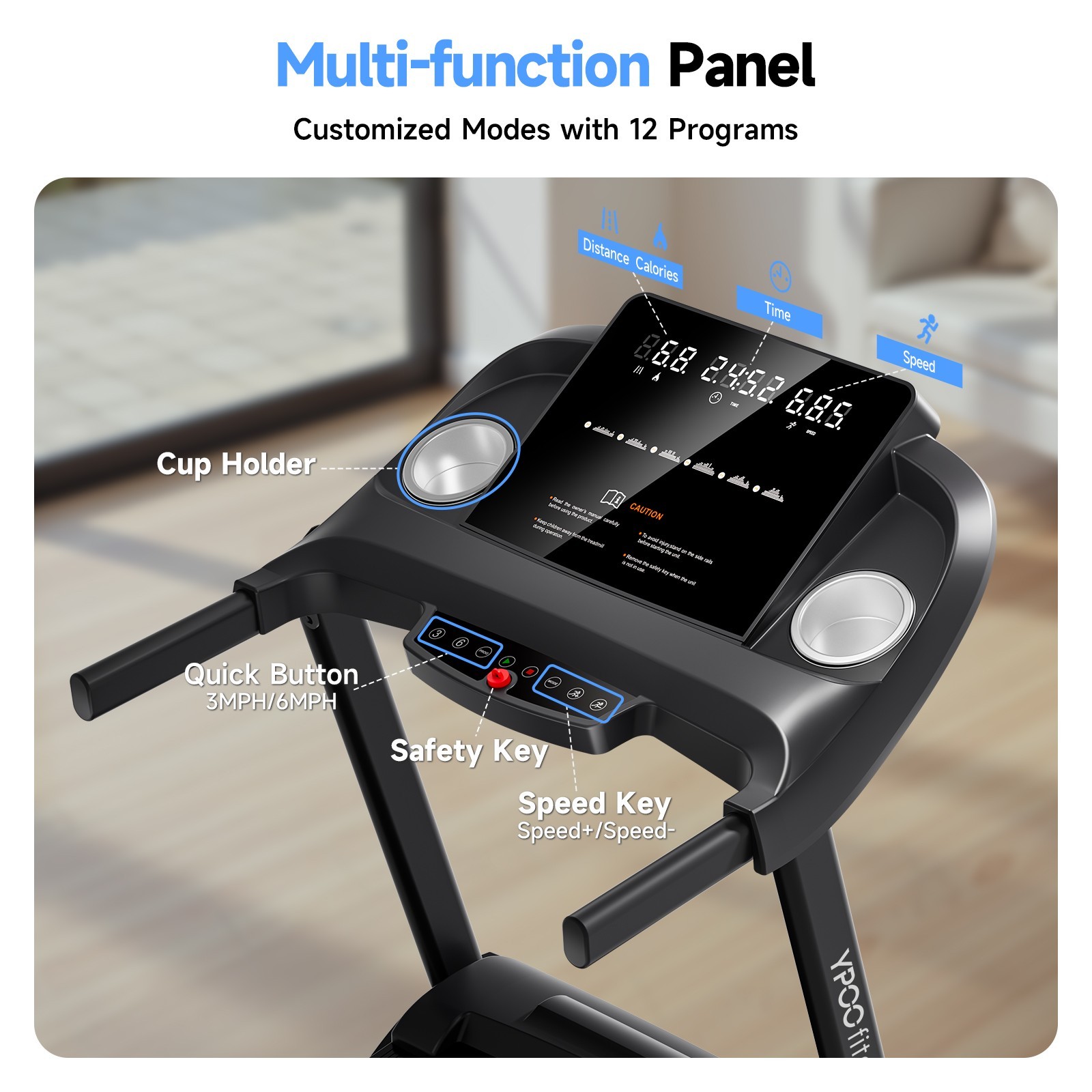 YPOO Foldable Incline Treadmill 8MPH Quiet for Home Treadmill Discounted Sales