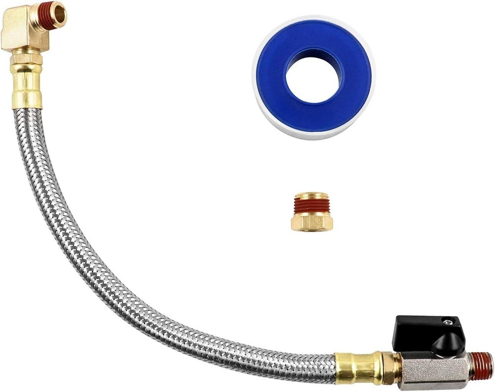 QWORK Extended Tank Drain Valve Assembly Kit for Air Compressor, 1 pc