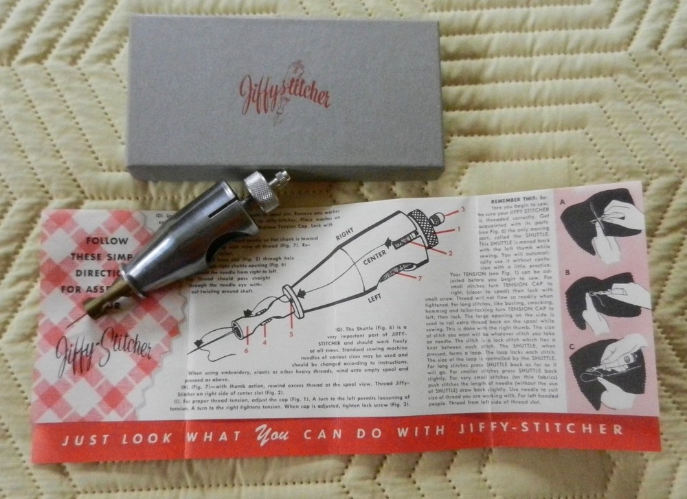 Vintage Jiffy Stitcher with Instructions and Box