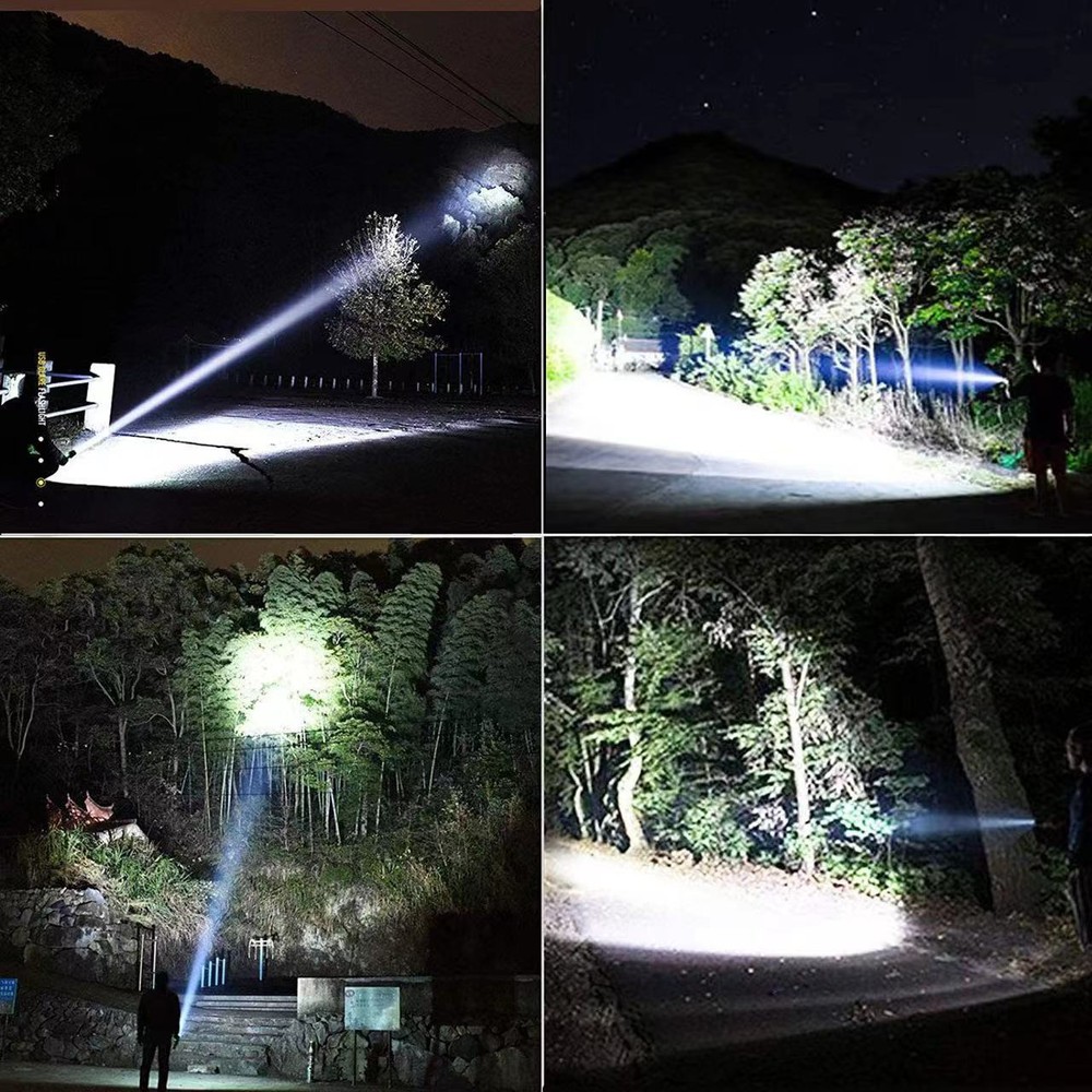 1000000 Lumens Rechargeable Super Bright LED Tactical Flashlight LED Work Light