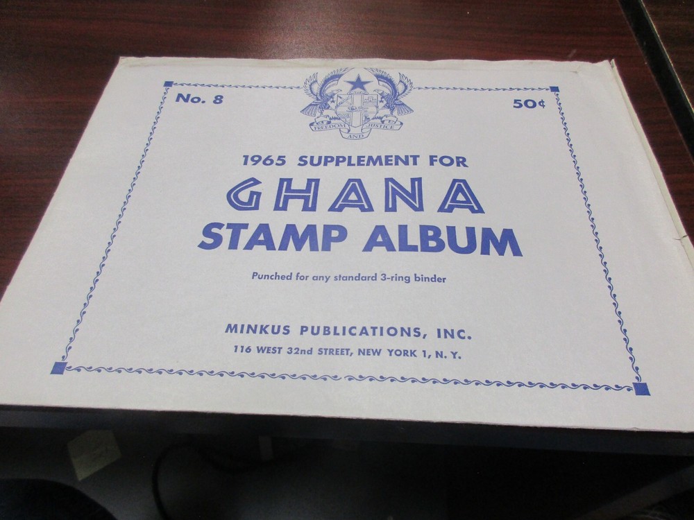 "MINKUS" STAMP ALBUM  1965  SUPPLEMENT GHANA #8 W/FREE SHP.