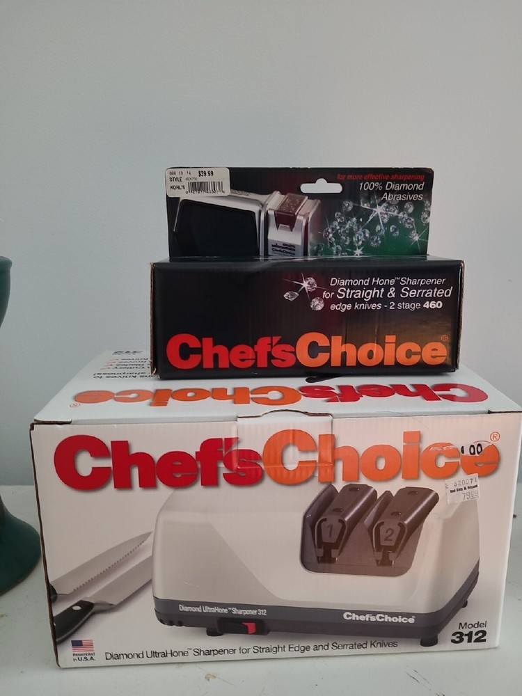 Chef's Choice: Model 312 = Electric Knife Sharpener - NEW! + CC Hone Sharpener.