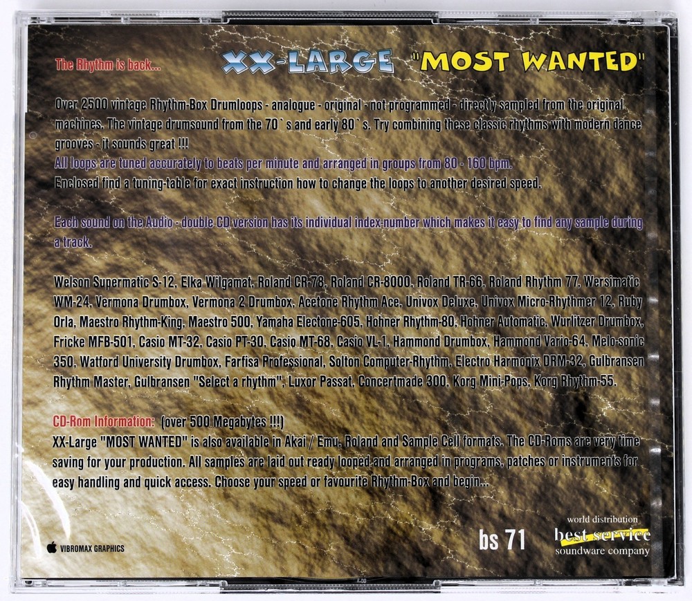Best Service Most Wanted Sample/Sound Library/Sampling Double CD 1990s New