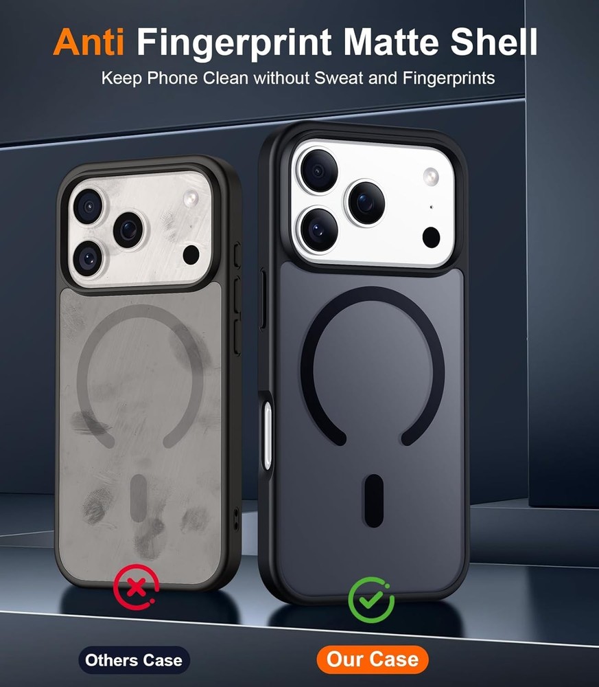 Translucent Matte Case for iPhone 17 Pro Max + 2PCS Tempered Glass Screen Protec