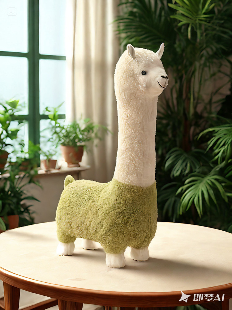 Green Alpaca Stool Home Children's Stool