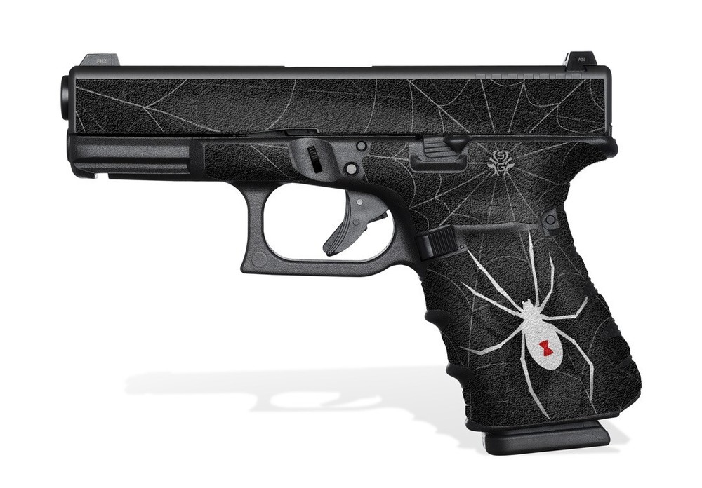 Glock 19 Gen 4 Decal Grip - Black Widow