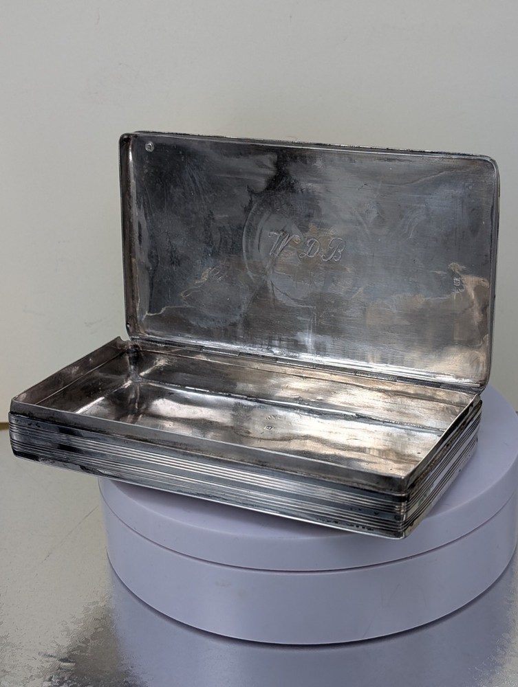 1867 Dutch large Solid Silver patterned Case by Voorschoten 13cms by 7.5 cms