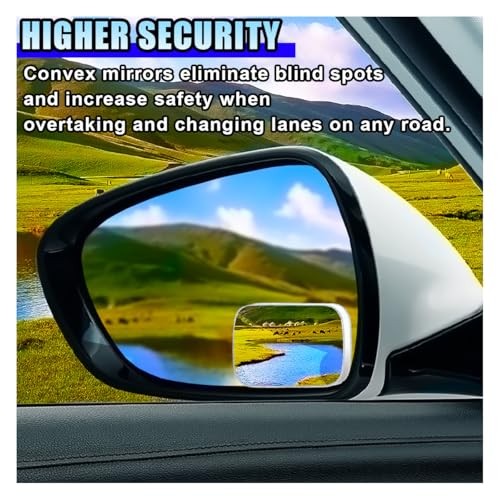 2PCS Blind Spot Car Mirror, HD Glass Rotate Adjustable Car Side Rectangular