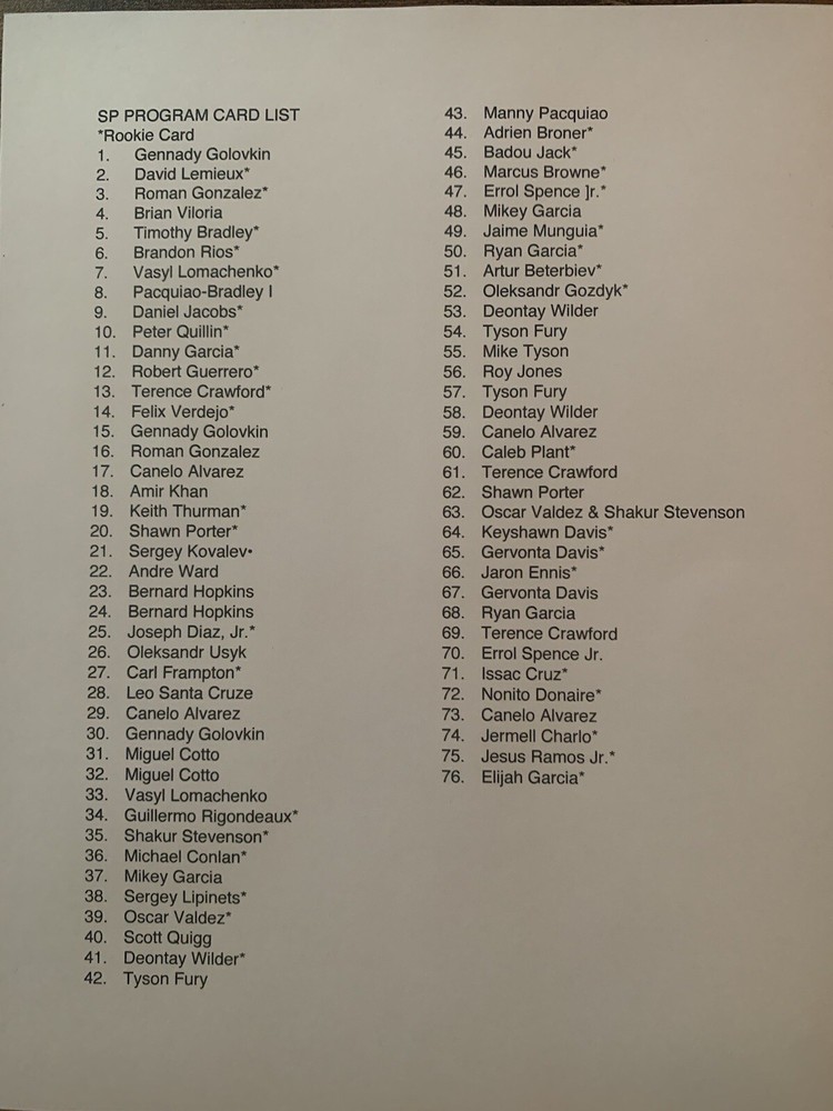 Gennady Golovkin 2017 Seidman’s Boxing Card #30