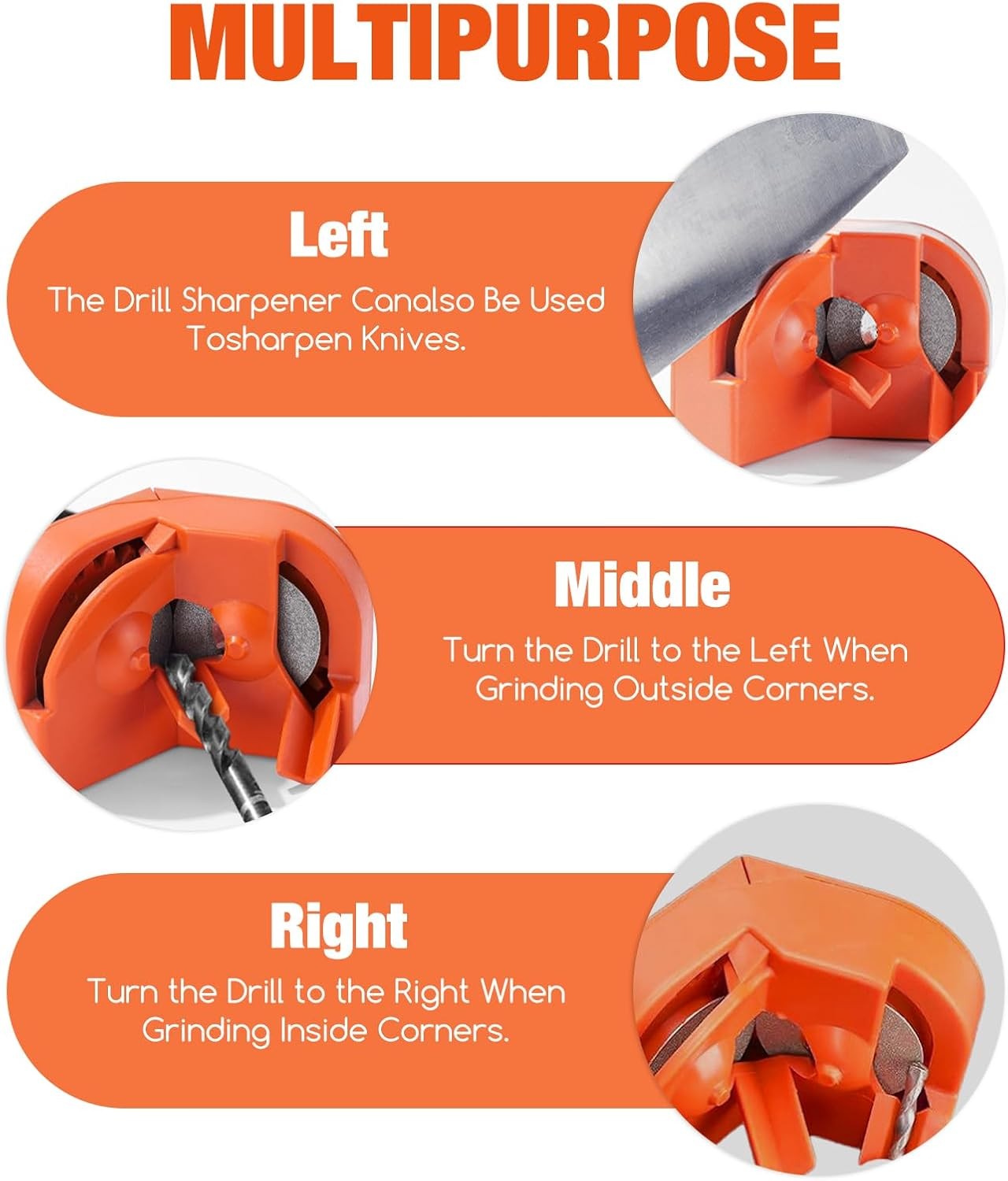 Drill Bit Sharpener Drill Bit Sharpener for All Bits(5/64''- 5/8'') Multipurpose