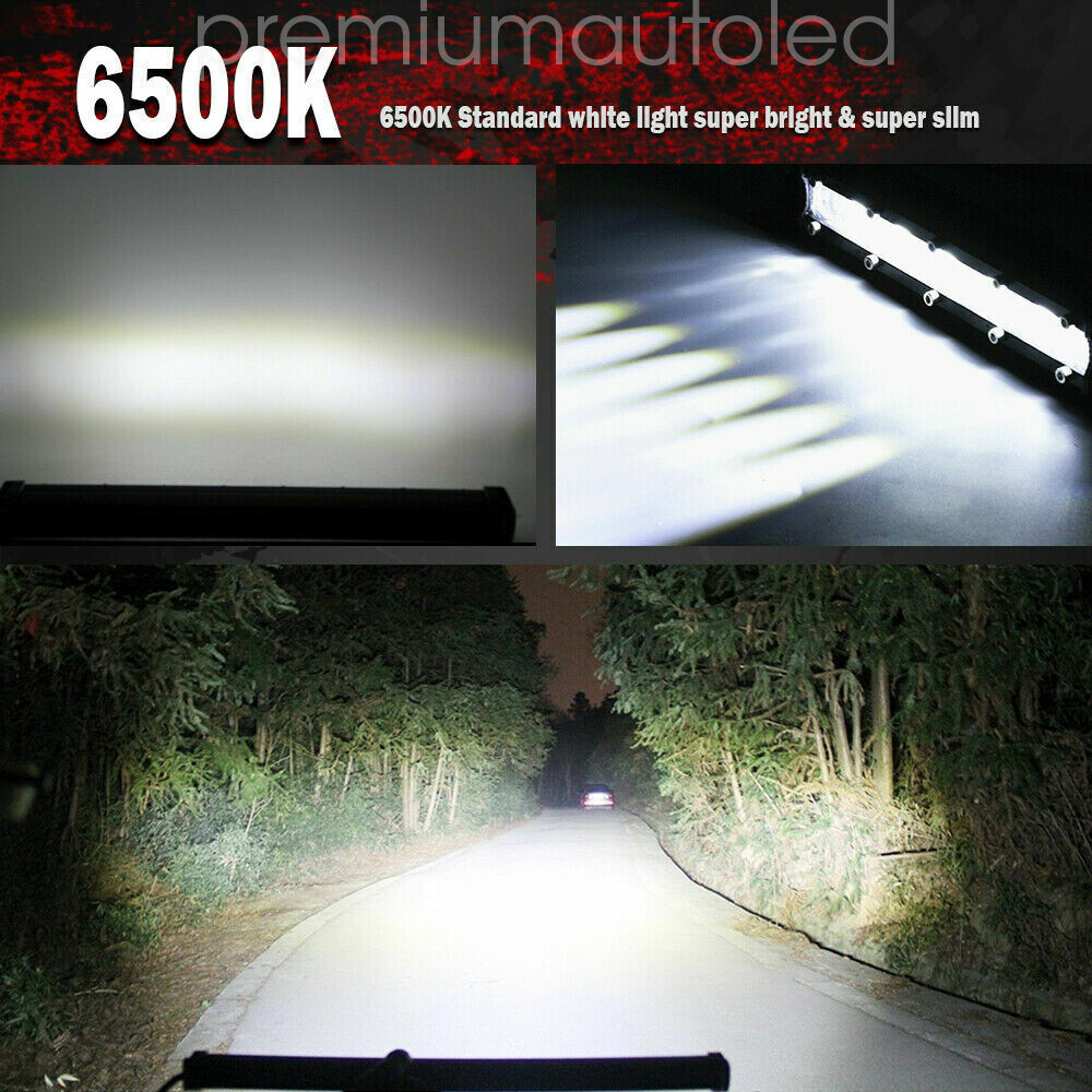 Single Row 50"Slim LED Light Bar Spot Flood Combo Work Offroad SUV Driving ATV