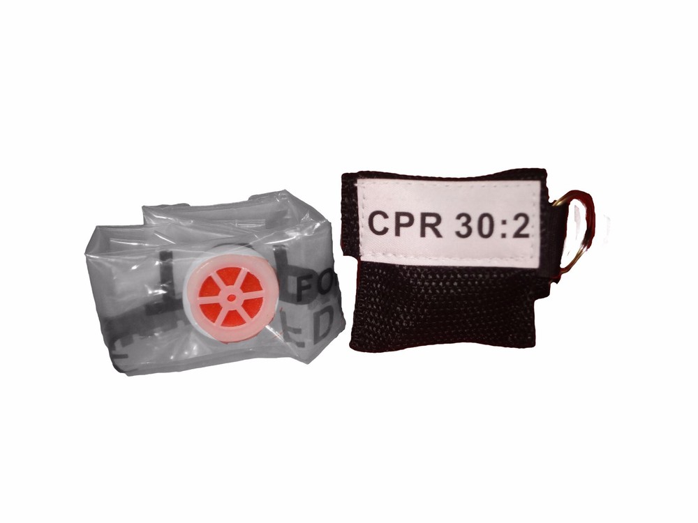 5 Black CPR Face Shield Mask with Keychain
