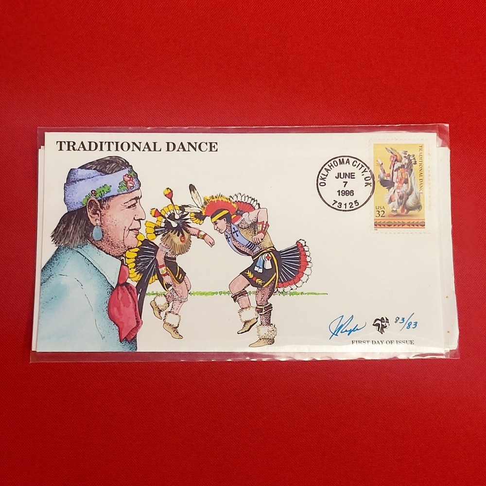 First Day of Issue Traditional Dance Stamp Cache Envelope Enclosure