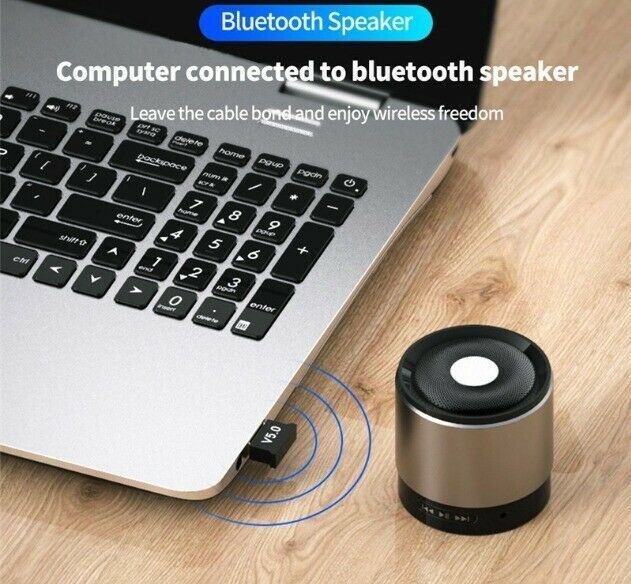 TV PC Laptop USB Bluetooth 5.0 Earbud Speaker Printer Adapter Dongle Receiver 2P