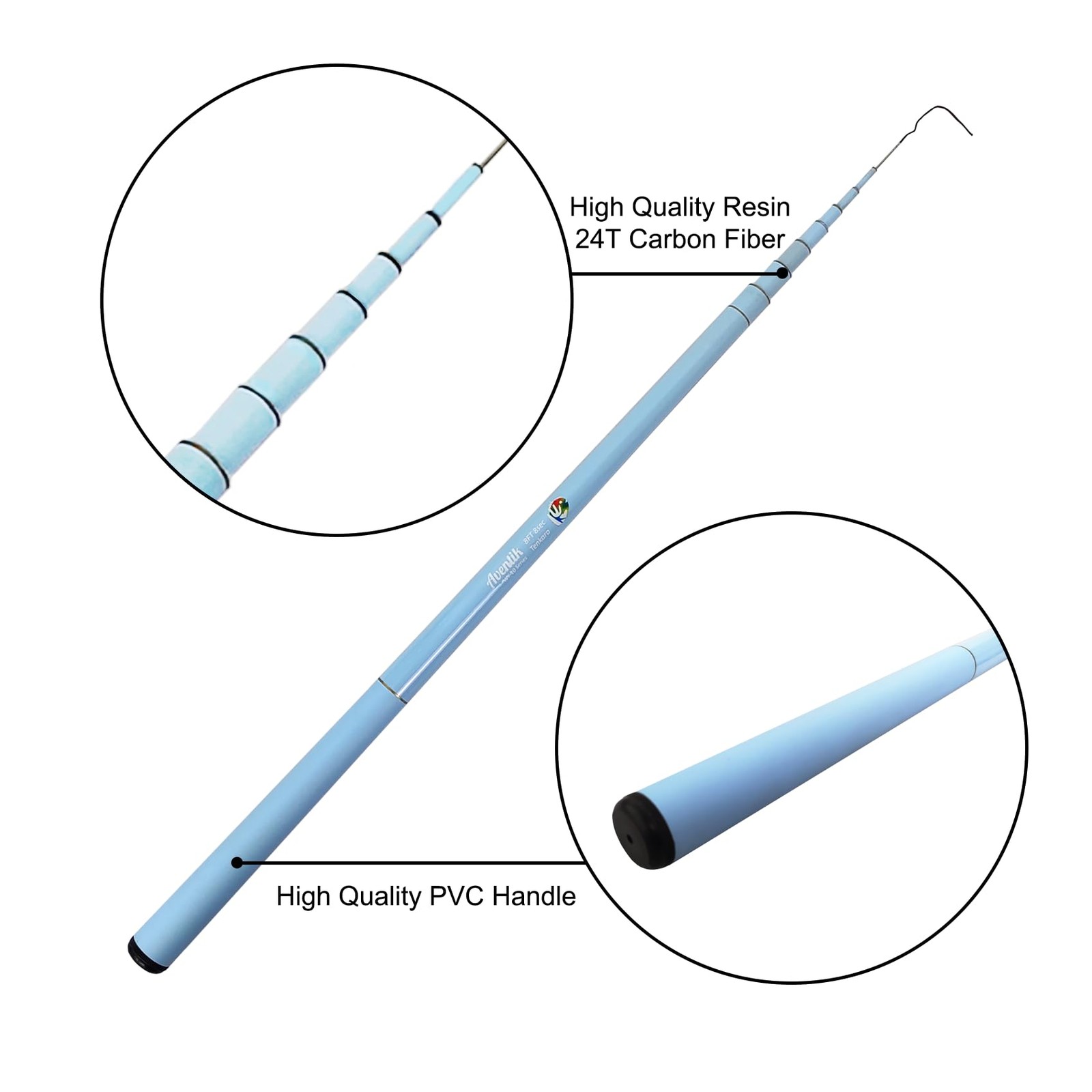 Freshstart Tenkara Rod in 7Ft/8Ft, Complete Beginner Tenkara Rod Kit, 24T Carbon