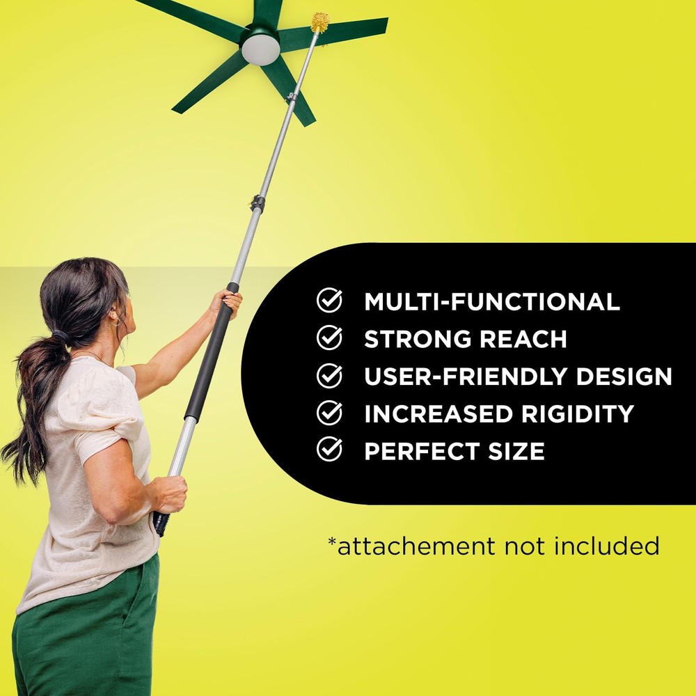 12 Ft Telescoping Extension Pole Squeegee Multi Angle Cleaning Tool Handle