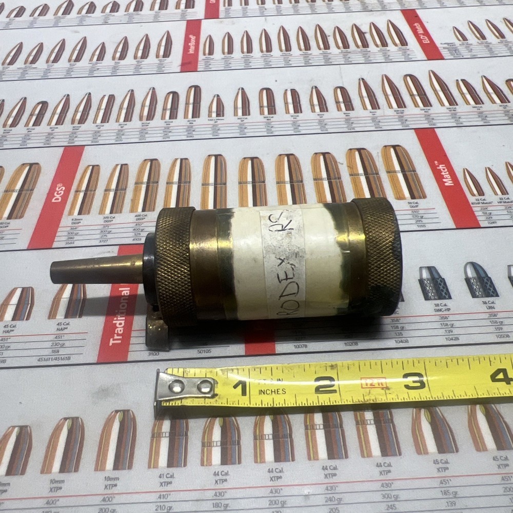 BRASS PYRODEX RS ? POWDER FLASK MUZZLELOADER FLINTLOCK