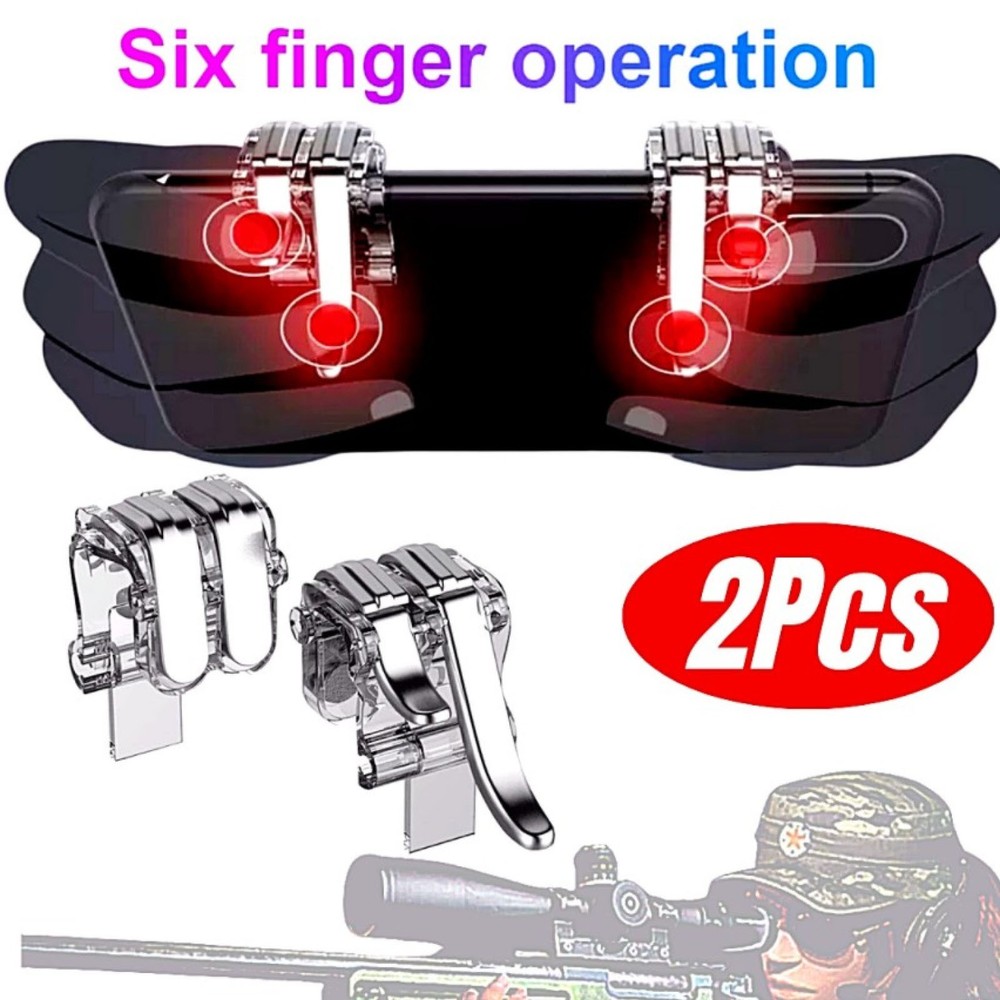 W6 Gaming Trigger Phone Game PUBG Mobile Controller Gamepad For IOS Android
