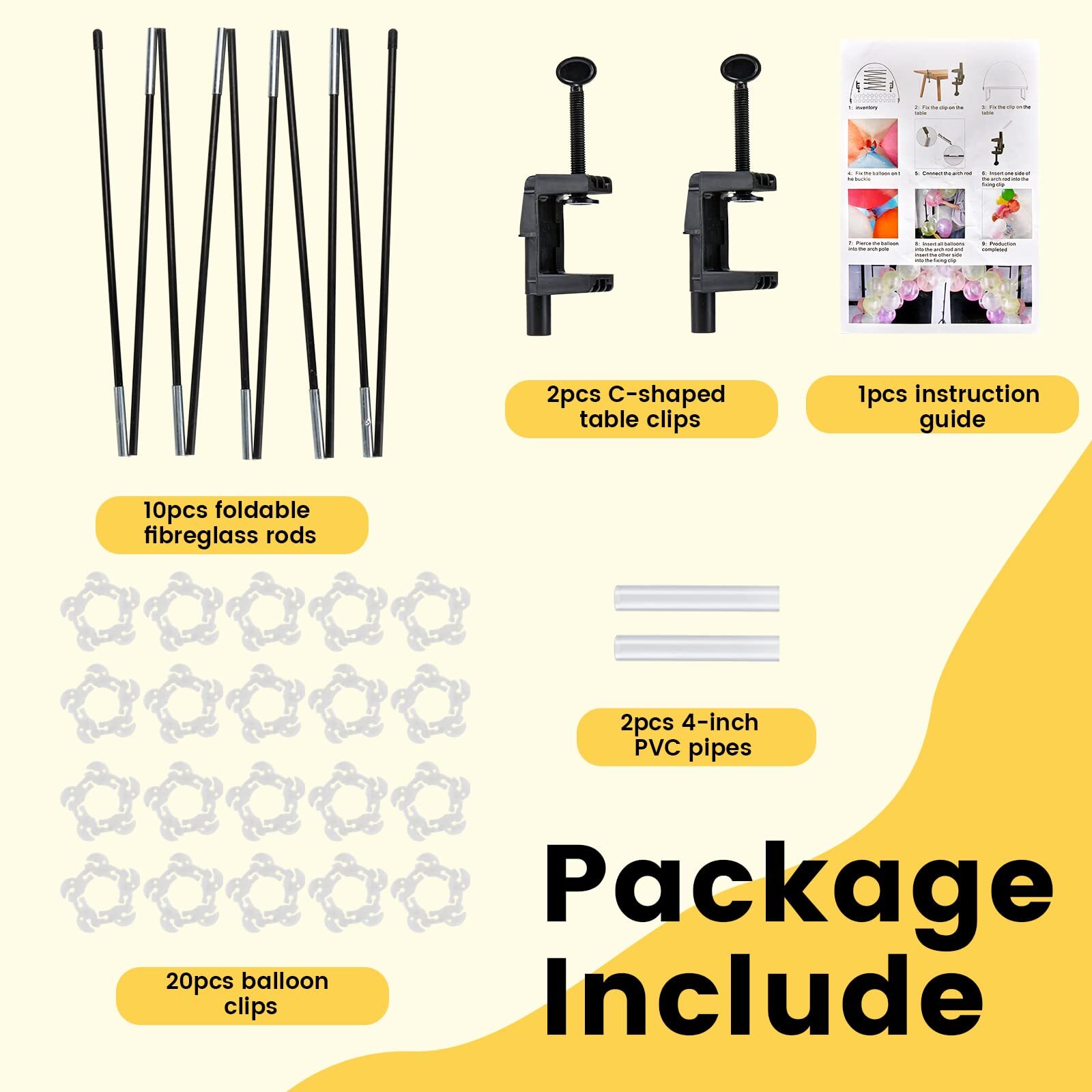 13 Ft Arco Para Globos Con Base De Mesa Decoraciones Fiestas Cumpleaños Kit Set