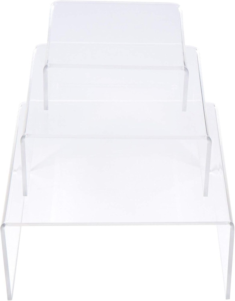 Clear Acrylic Display Risers Tiered Stand Set