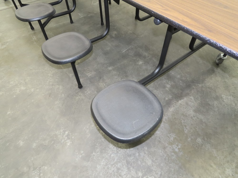 Uline H-9855MAP Mobile Cafeteria Table 12' L 30" W Rectangular 12 Stool Lunch
