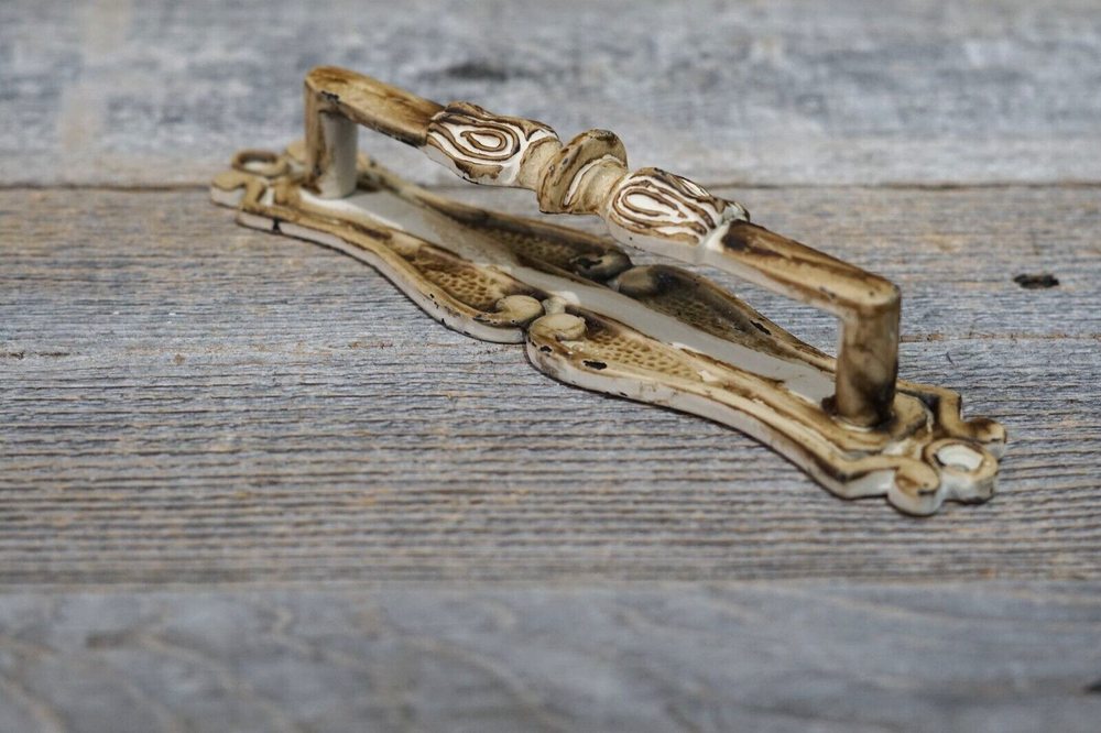 4 Handles Cabinet Pulls Door Handle Cream Shade Large Hardware Vintage Rustic