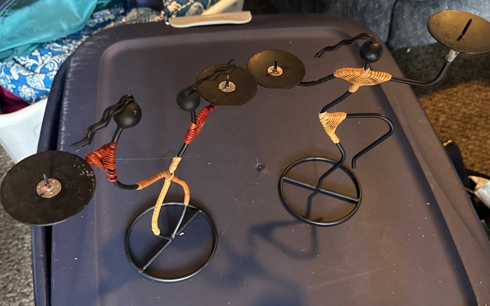 2 African Inspired Candle Holders