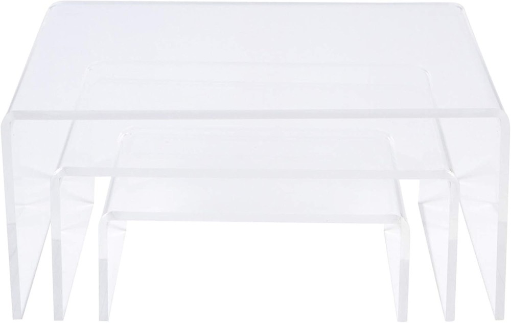 Clear Acrylic Display Risers Tiered Stand Set
