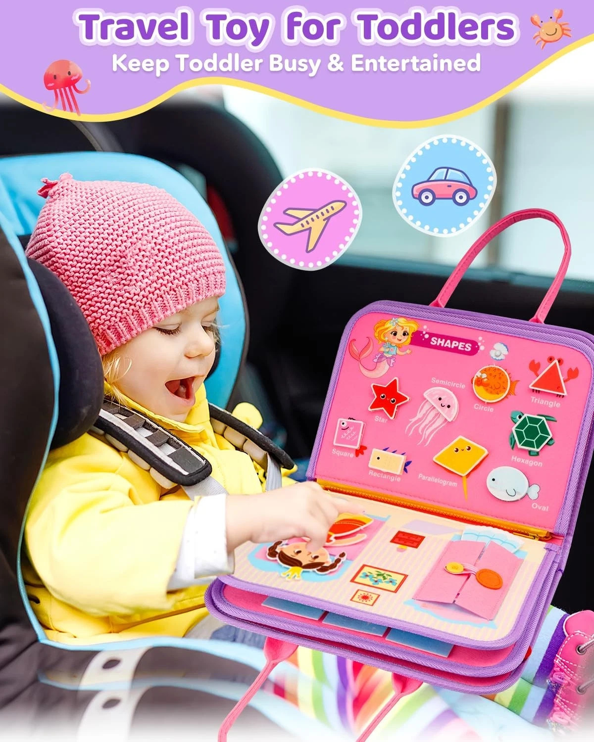 Toddler Montessori Busy Board Kids Montessori Learning Toys, Toddlers Travel Toy