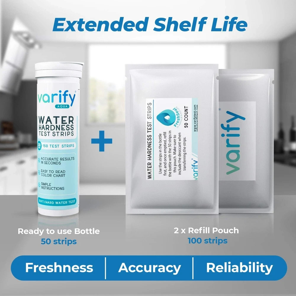 Varify Water Hardness Test Kit - Water Testing Kit for Home, Drinking, Well, ...