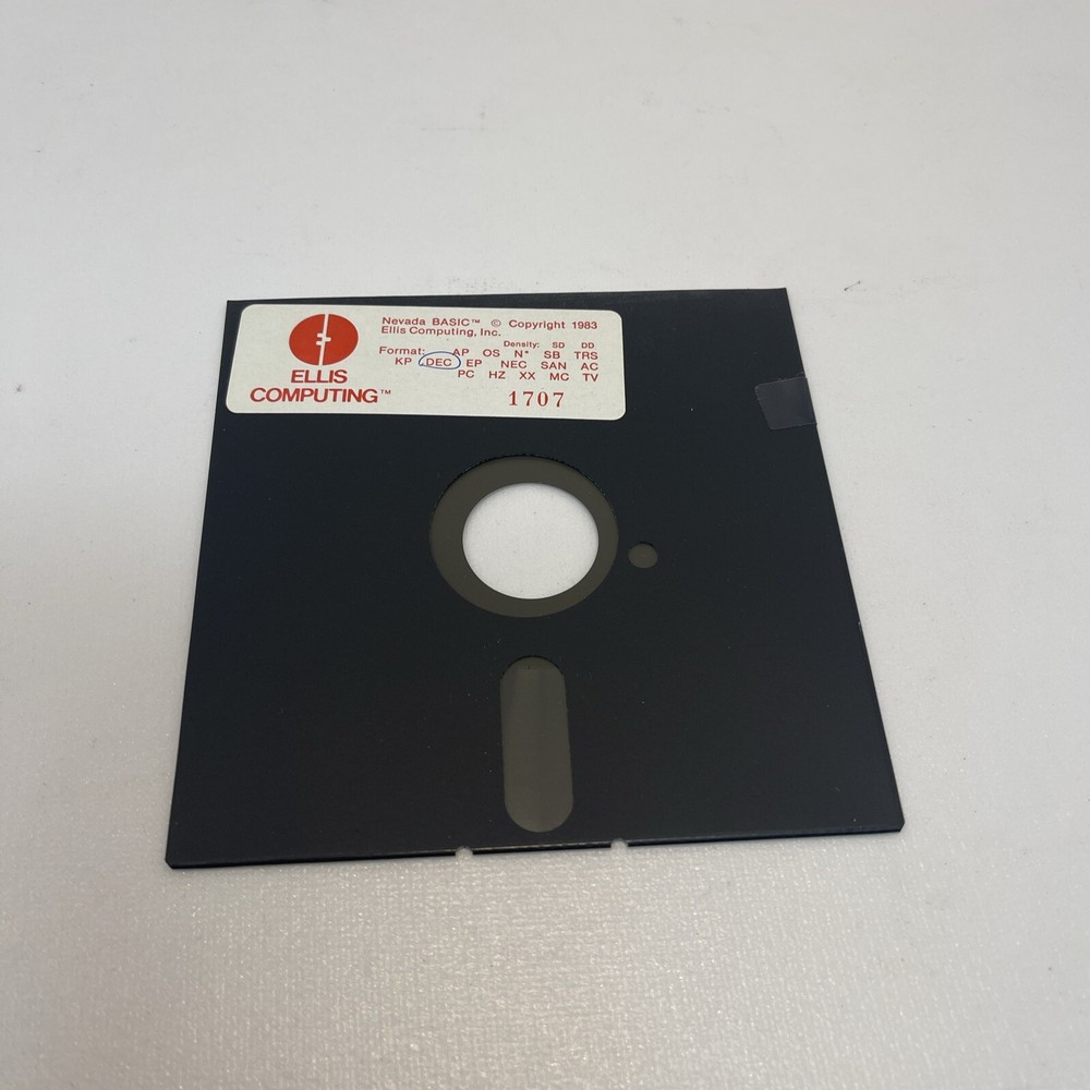 Ellis Computing Nevada Basic for DEC Rainbow VT 180 Floppy Disc - Untested
