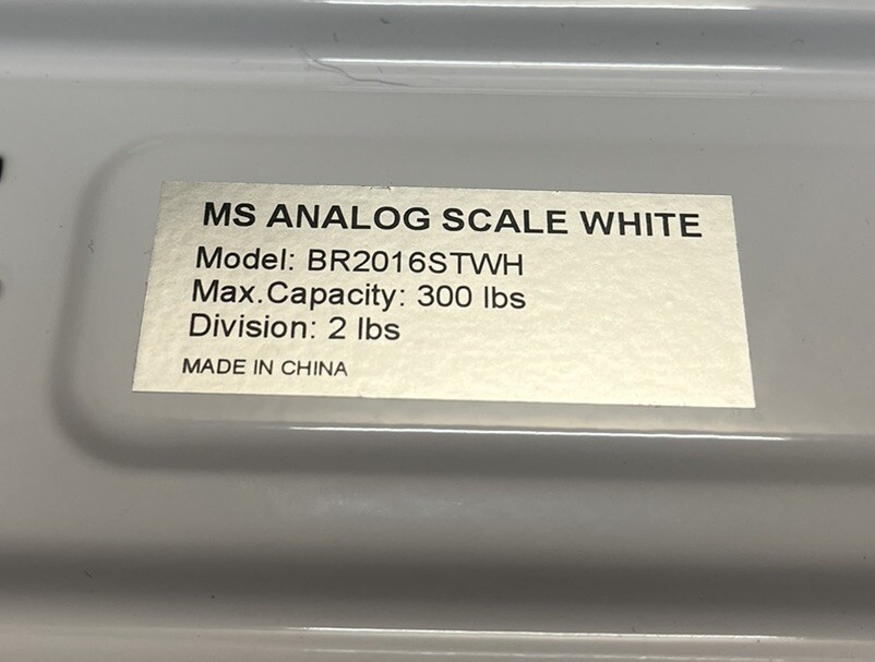 White Analog Scale 300 LB Capacity