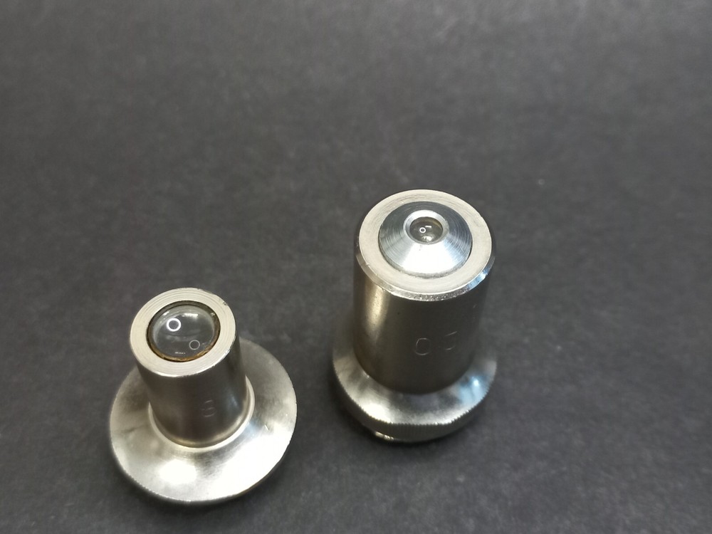 Soviet Vintage Microscope Lenses 2pcs, USSR Microscope Accessories