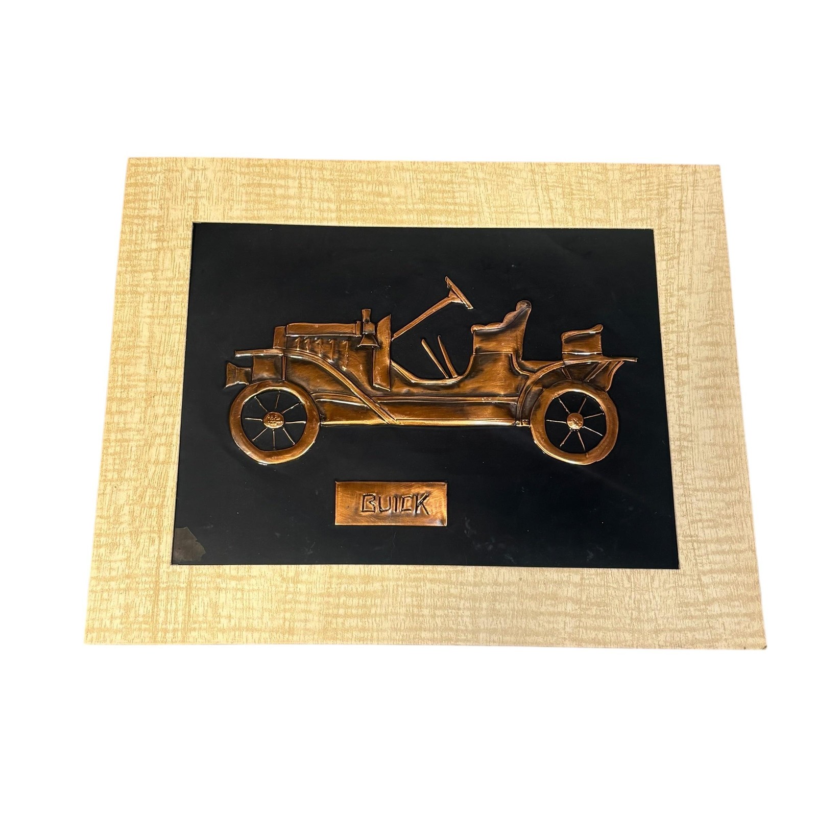 Vintage Buick Copper Car Wall Art Plaque Relief Retro Garage Decor