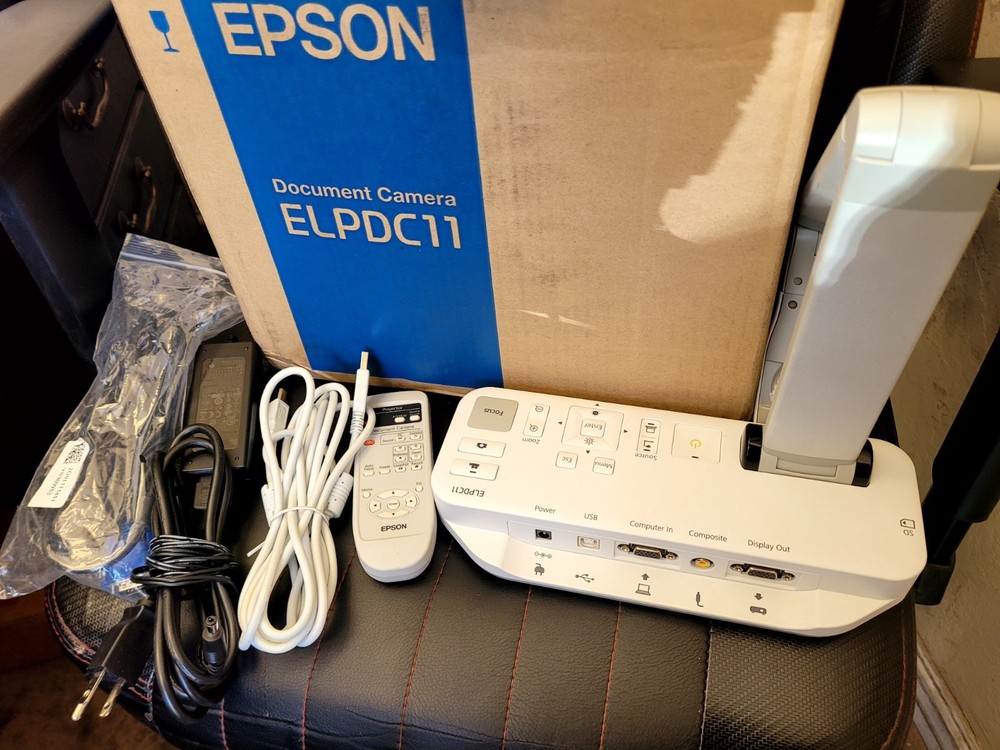 Epson ELPDC11 High Def Interactive Document Camera Visualizer w/ Cords AND POWER