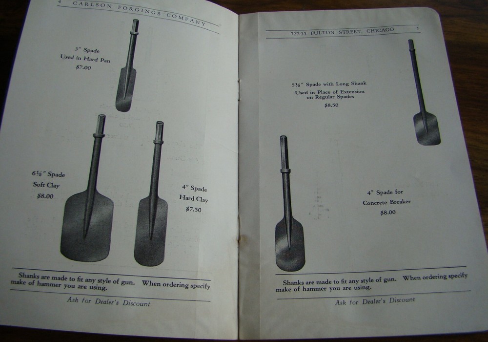 1929 Carlson Pneumatic Tools Catalog Jackhammer Bits air constructio old vintage