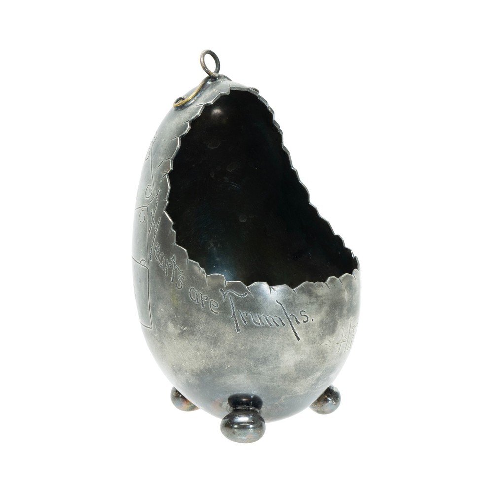 Victorian Silverplate Egg Motif Sugar Bowl