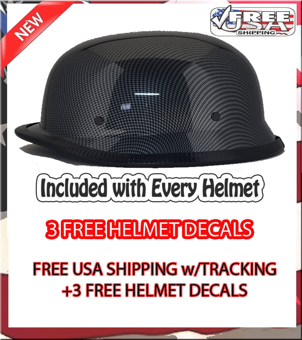 GERMAN CARBON FIBER LOW PROFILE BIKER MOTORCYCLE NOVELTY HELMET