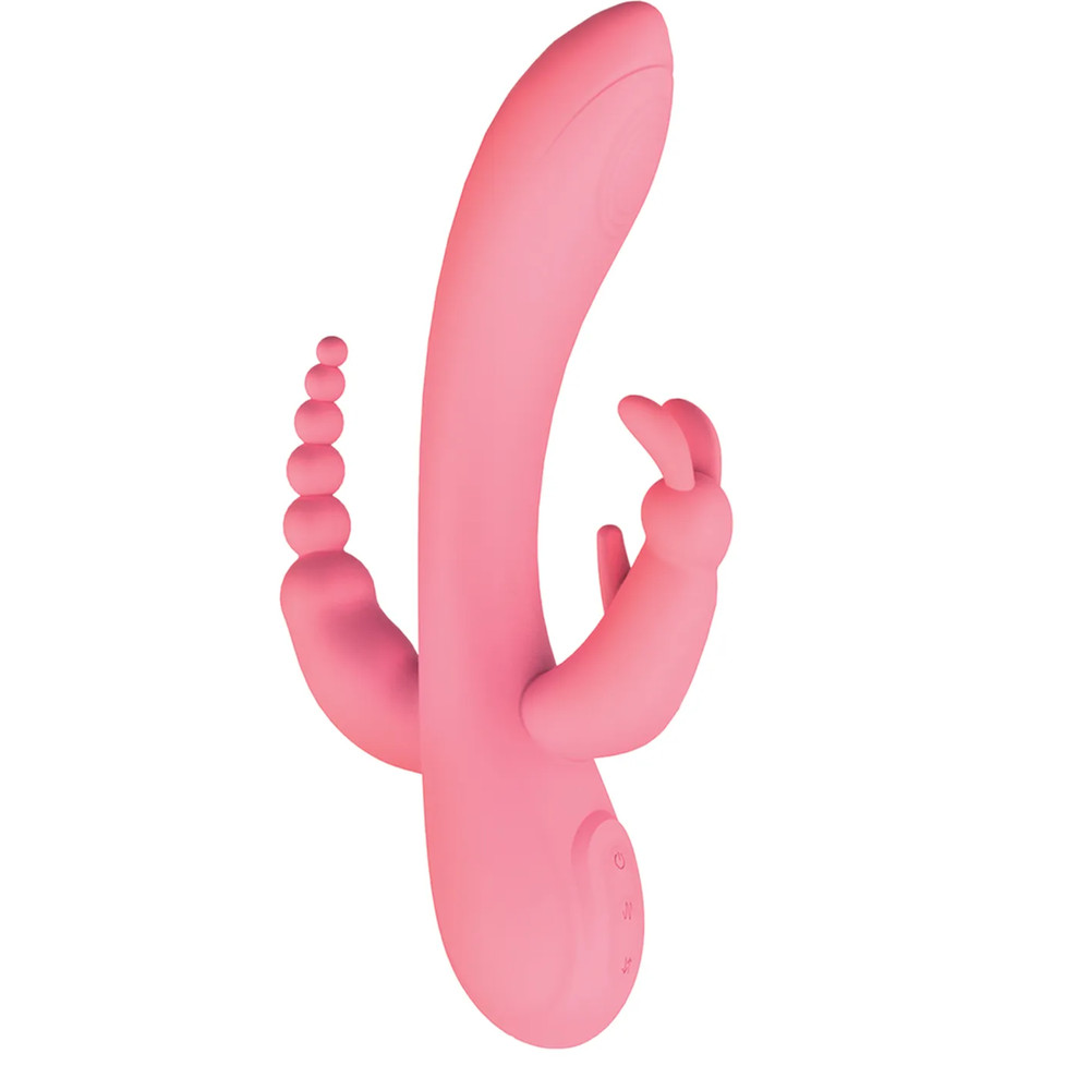 Rechargeable Vibrating Multi-Speed Trifecta Massager Rabbit Beaded Vibrator