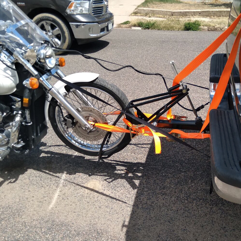 Motorcycle Scooter Dirt Bike Carrier Hauler Hitch Mount Bike Rack 1000lb W/Strap