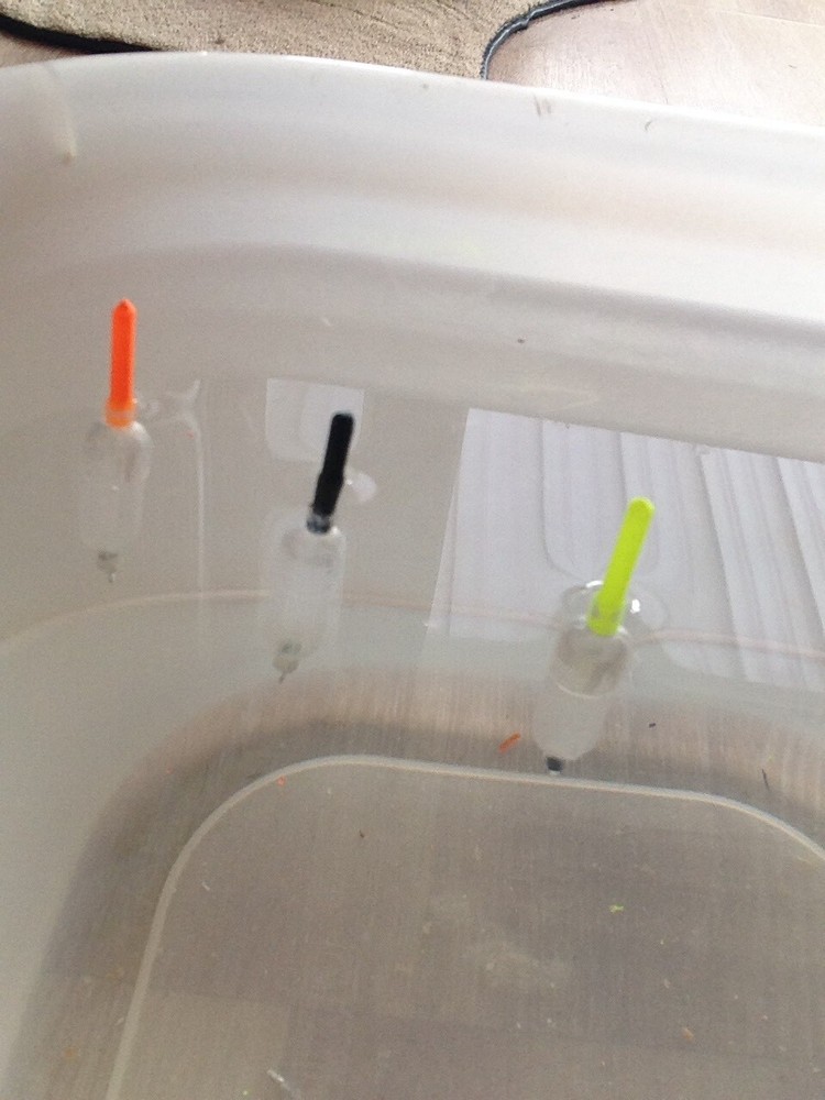 4 X Mini crystal wagglers/ Slow Sinking Bombs. With Interchangeable Float Tips