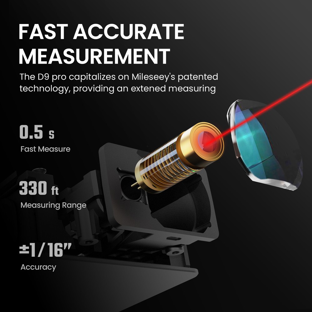 330Ft Professional Laser Measurement Tool IPS Touchscreen Interface P2P APP Sync