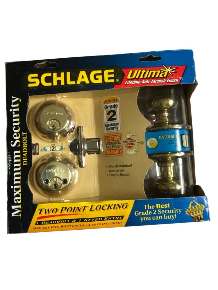 Schlage Ultima Maximum Security Deadbolt + Keyed Entry~Grade 2 Maximum Security