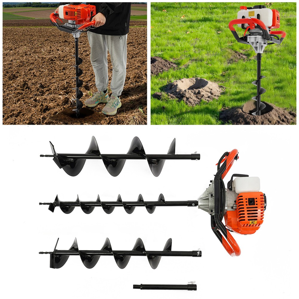 52cc 2Stroke Air-cooled Gas Powered Earth Auger Digging Machine Post Hole Digger