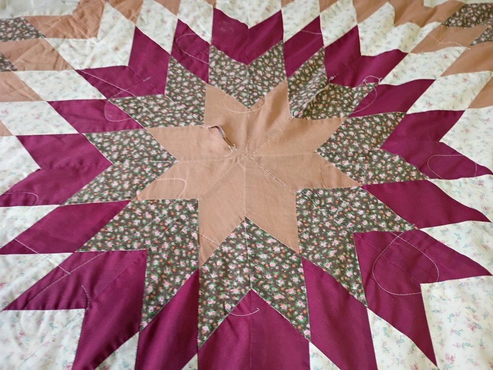 Vintage Patchwork Quilt Blanket Star Pattern